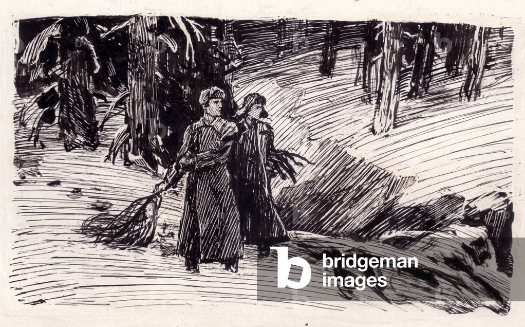 Immagine di Disegno "Illustrazione da «The Other Side» di Viktor Kin" 1960 di Ivan Tsarevich