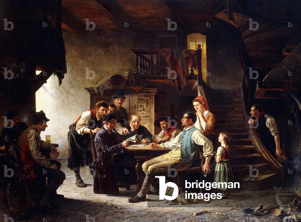 Lesen der Nachrichten, 1887 (öl auf leinwand)