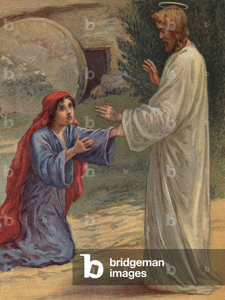 Jesus erscheint Maria Magdalena, Johannes, XX, 16 (Farblitho)