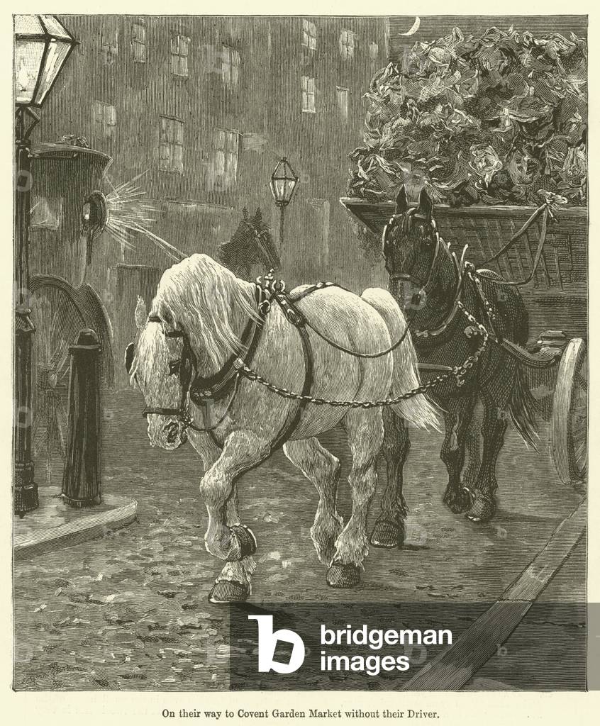 Sulla loro strada per Covent Garden Market senza il loro autista (incisione)