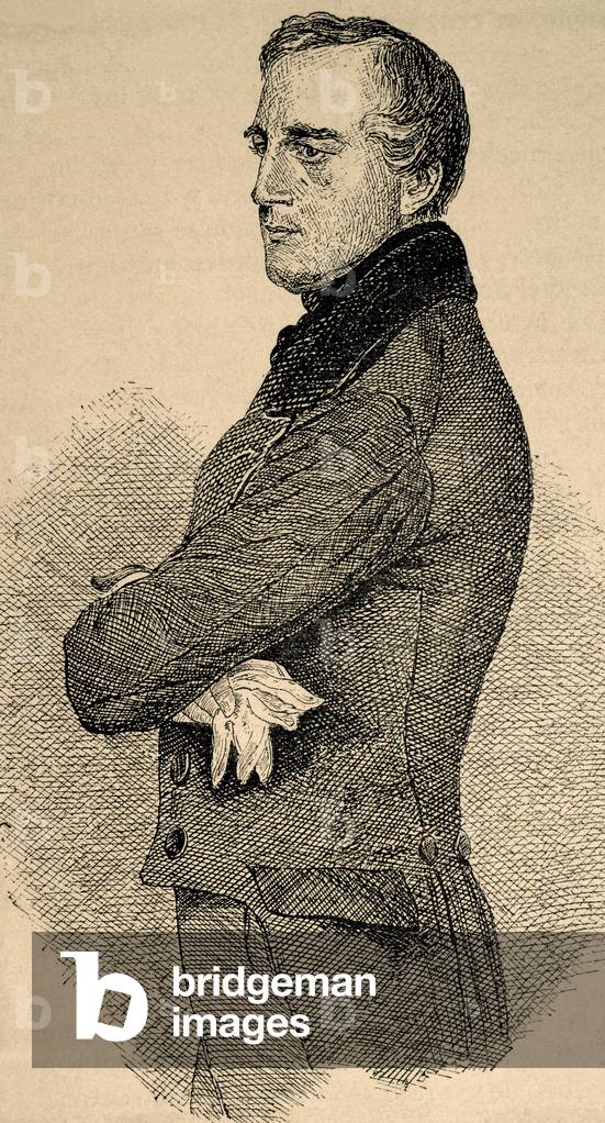 "Karl Ludwig von Bruck (1798-1860). Incisione.", b/w
