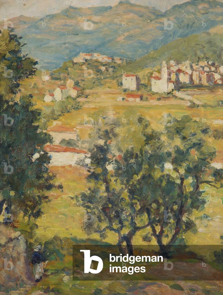 Italienische Landschaft (Öl auf Karton)