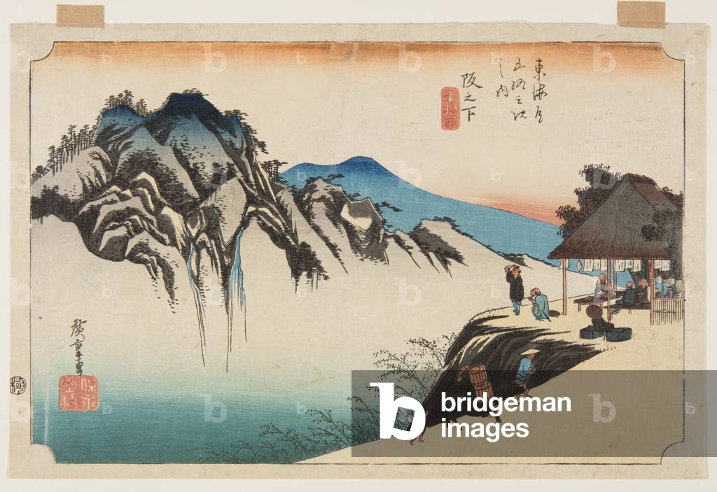 "Sakanoshita: Fudesute Mountain (Sakanoshita" 1833 von Ando or Utagawa Hiroshige