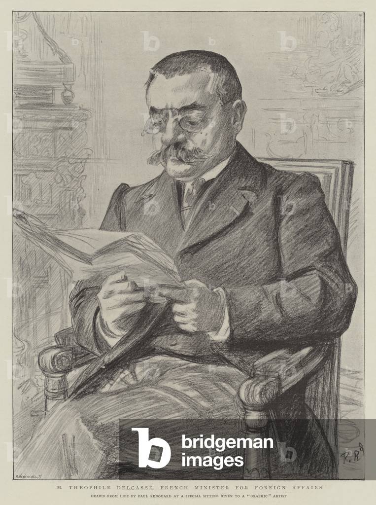 M. Theophile Delcasse, ministre français des Affaires étrangères (litho)
