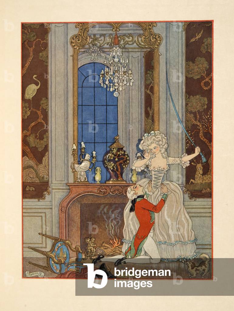 "Danceny erklärt Cecile seine Liebe" 1930 von Georges Barbier