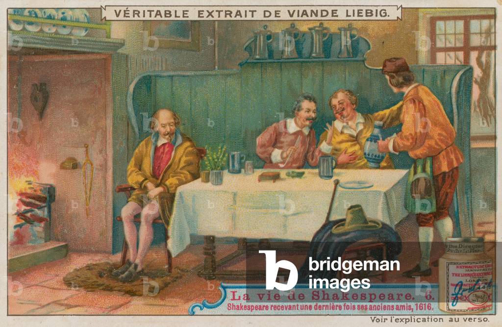Shakespeare receiving his old friends for the last time (chromolitho) by European Artist