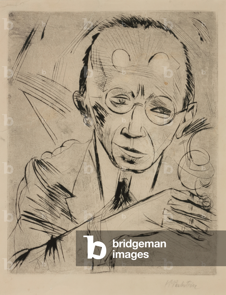 The Critic, (Dr. Paul Fechter), 1921 (drypoint etching)