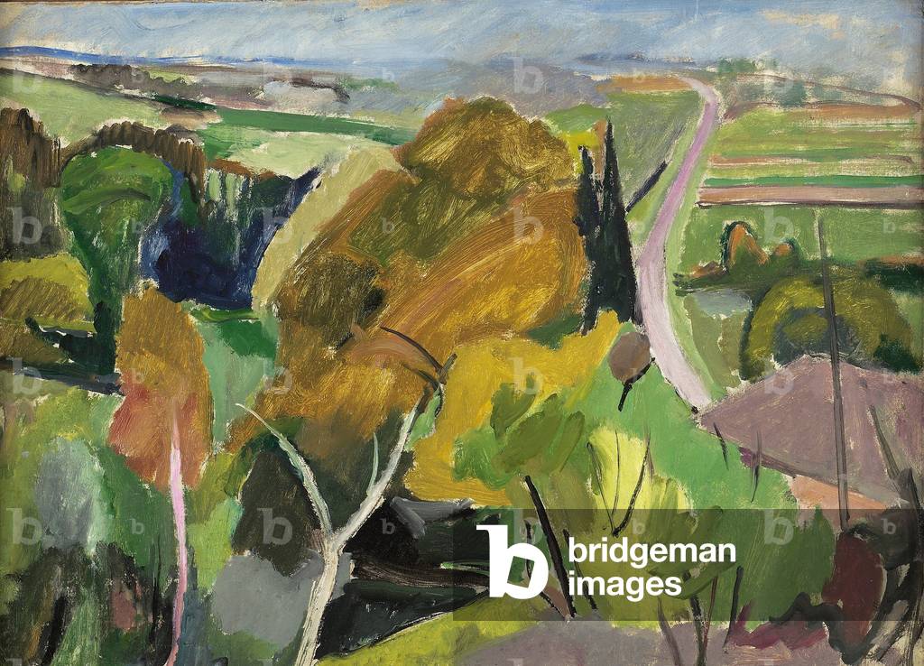 Herbstlandschaft, Lot et Garonne, um 1930 (Öl auf Tafel)