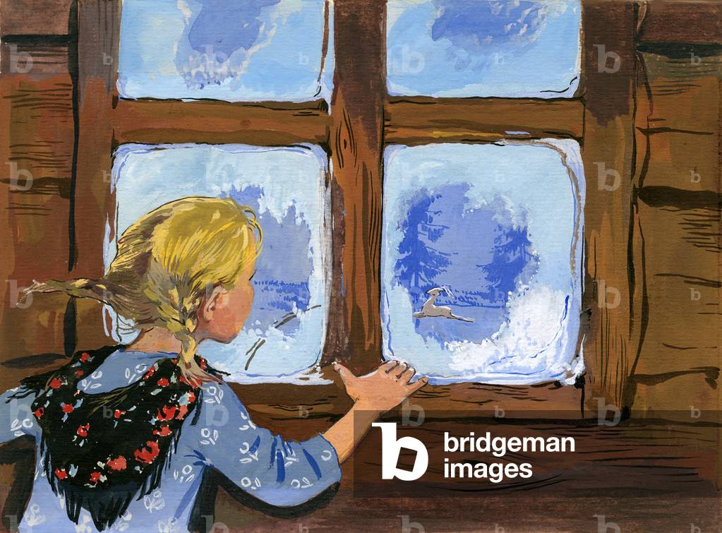 Illustrazione da 'Silver Hoof 'di Pavel Bazhov, 1938 (gouache su carta)