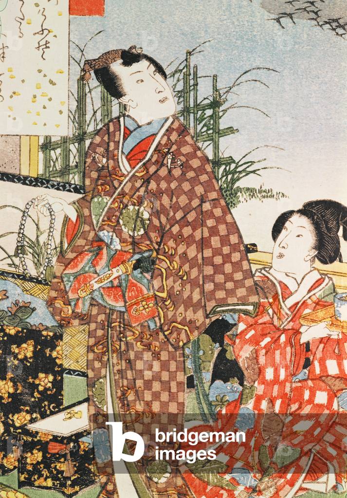 "Illustrazione da 'The Tale of Genji '(stampa a colori in legno)", 19th Secolo di Utagawa Kunisada