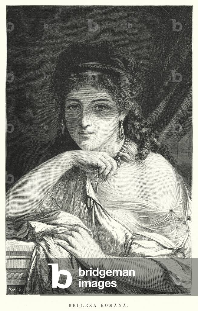 Image of Print depicting Roman beauty (litho) 1880 by European Artist