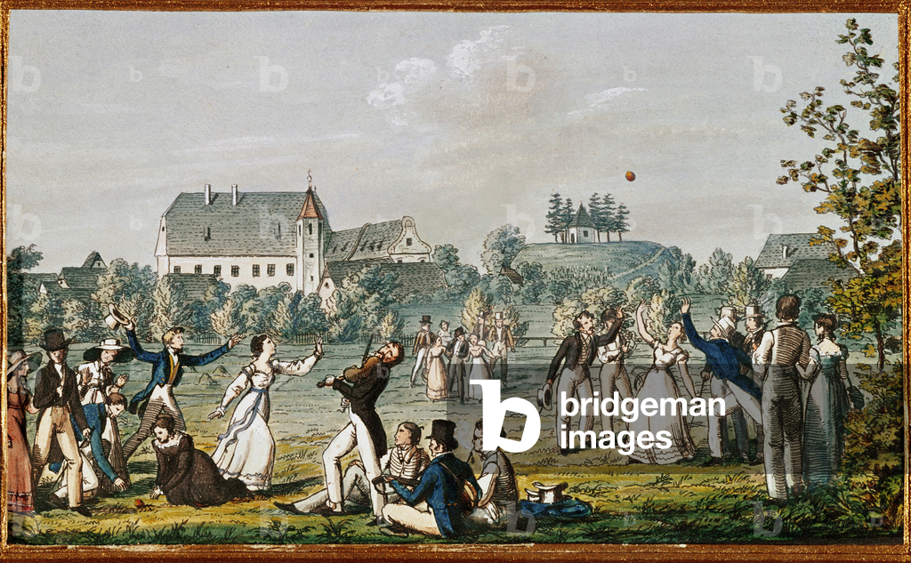 Ein Ballspiel in Atzenbrugg ... (Radierung)