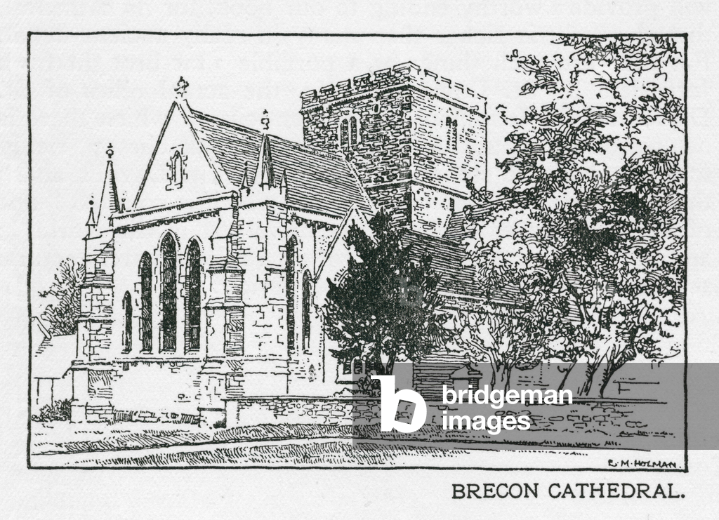 Brecon Cathedral (litho)