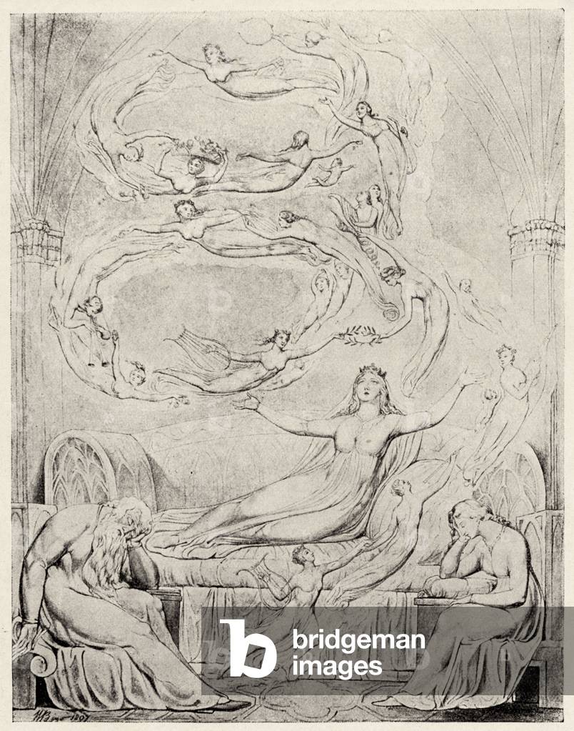 La visione della regina Caterina di William Blake (incisione)