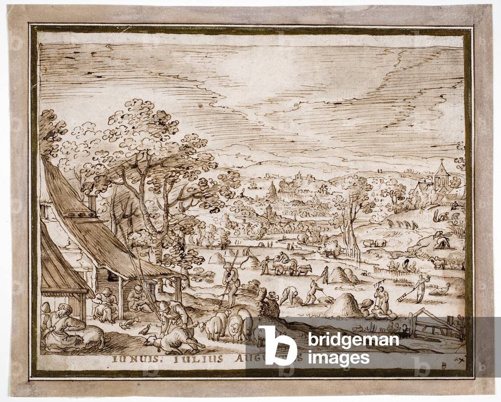 Estate, 1608 (penna & inchiostro marrone, & marrone lavaggio su gesso nero su carta)