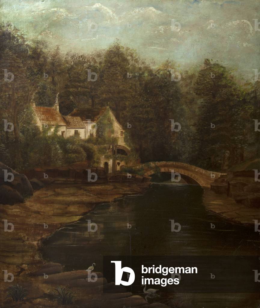 Immagine di Dipinto "il mulino ad acqua a jesmond dene" di English School