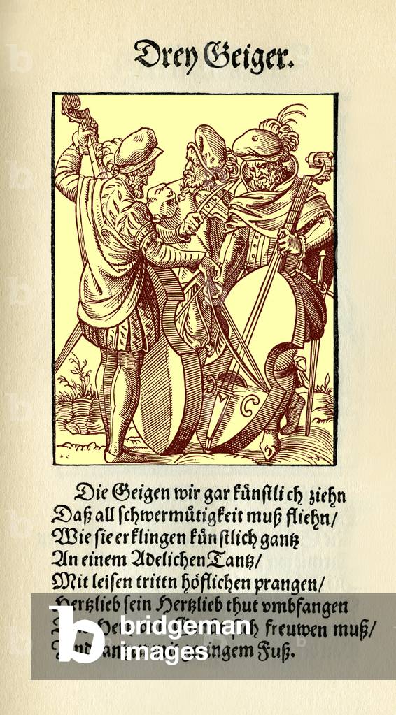 Musicisti tedeschi che suonano il violino e il bass-viol