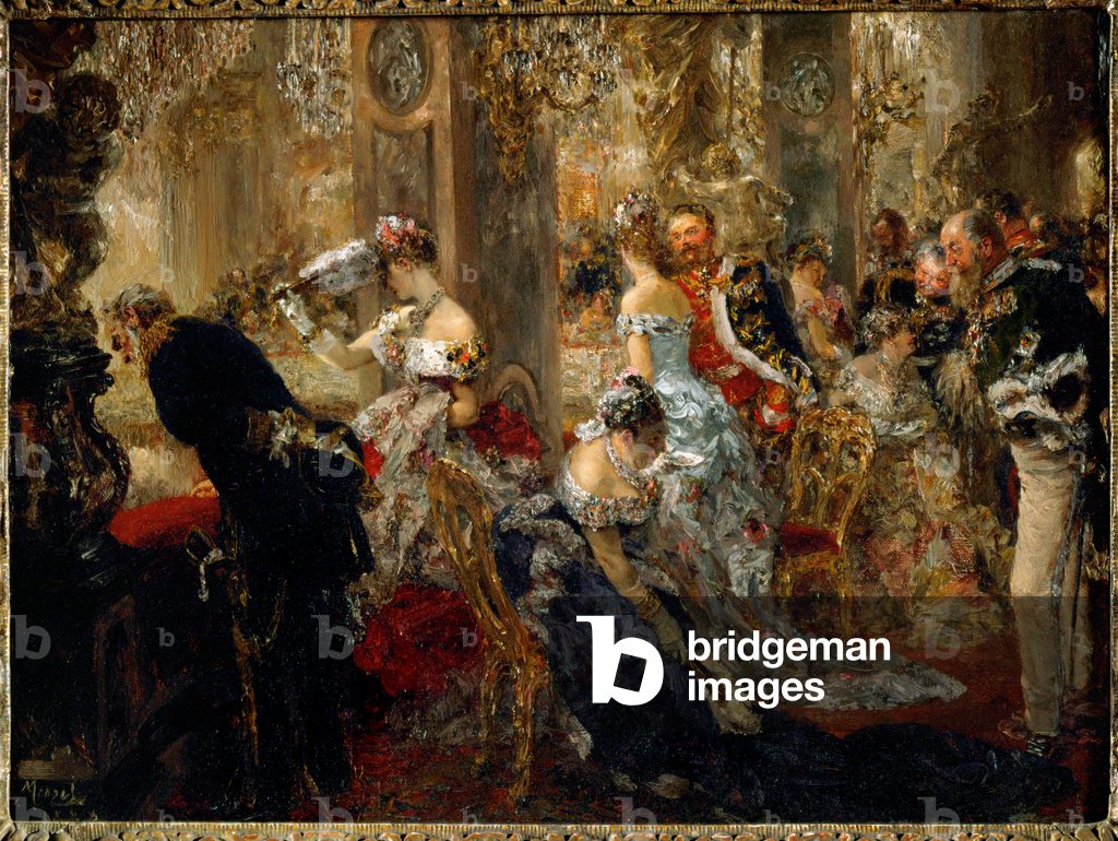 Nella sala bianca (olio su tela)