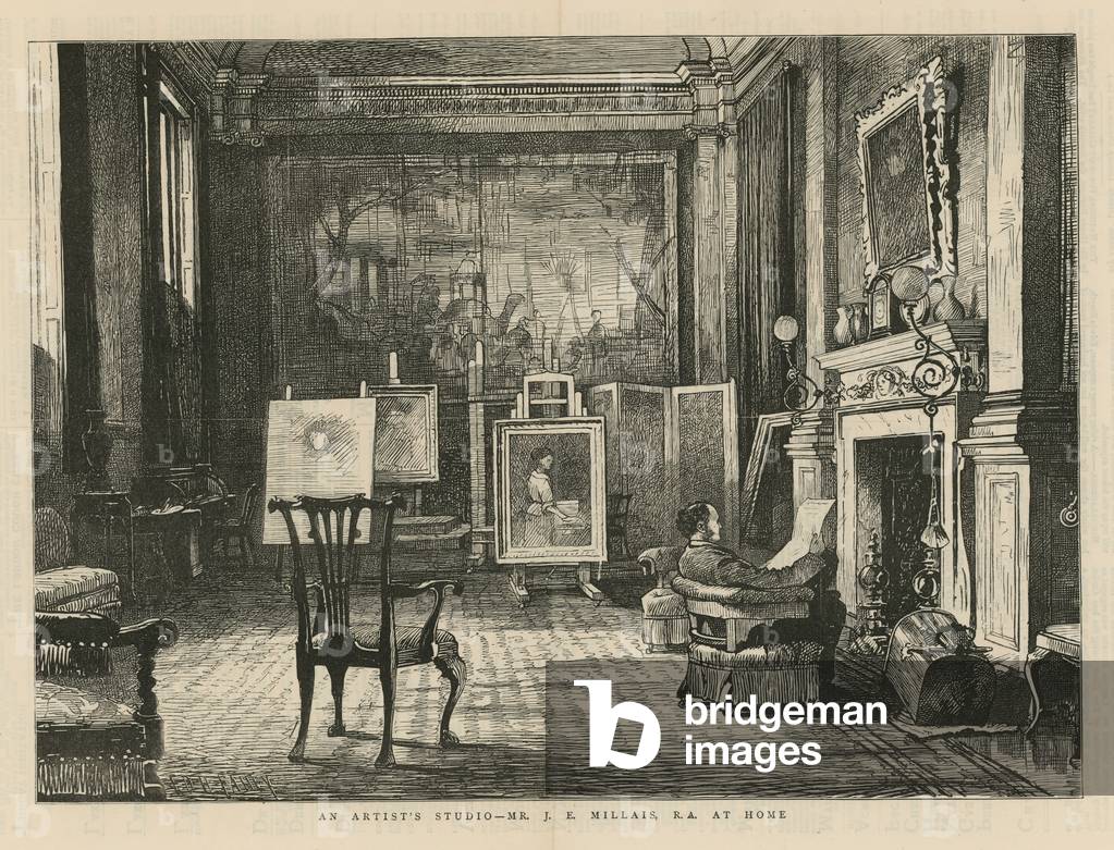 John Everett Millais a casa (incisione)