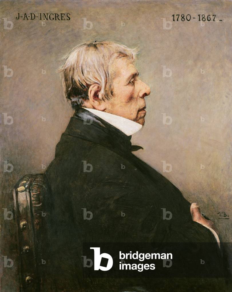 Ritratto di J.A.D Ingres (1780-1867) (olio su tela)