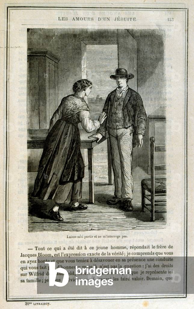 Illustrazione di Les amours d'un Jesuit di Gustave Graux. (1837-1899).