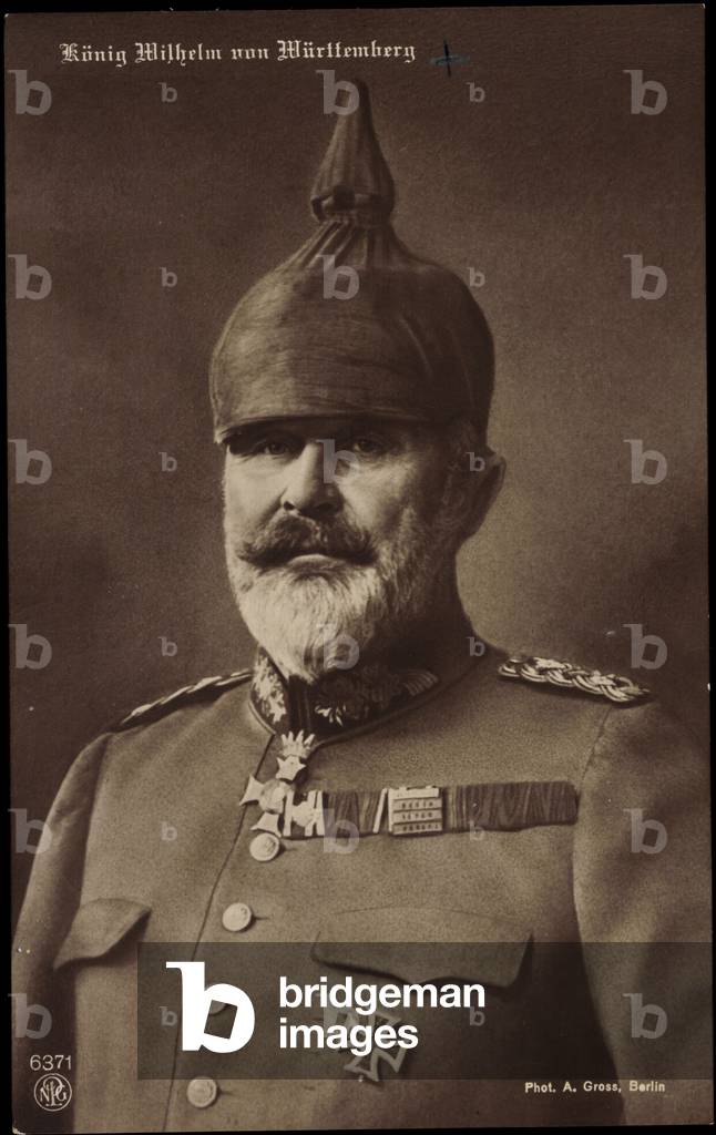 Ak König Wilhelm von Württemberg, Pickelhaube, Uniforme, NPG 6371 (foto b/n)