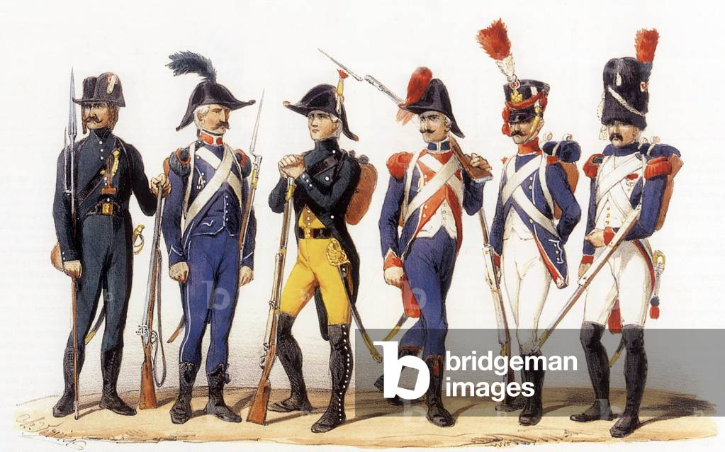 Image of Uniforms of french army: Light Infantrymen and Riflemen, 18 ...