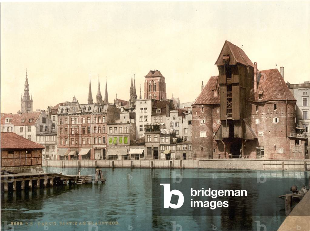 Teil des Krantor, Danzig, Westpreußen, Deutschland, um 1900 (Farblitho)