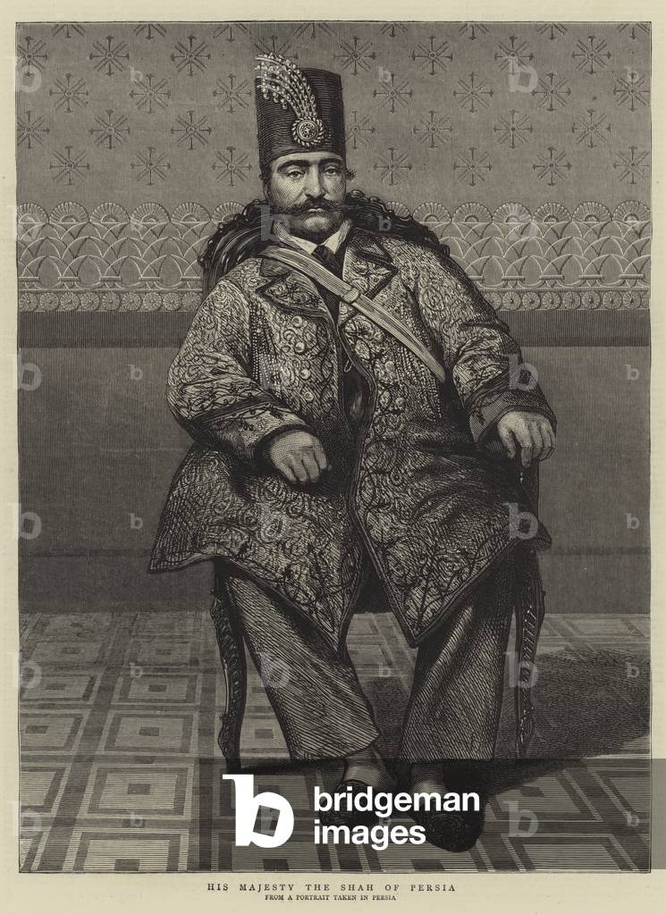 His Majesty the Shah of Persia (engraving) by English Artist, b/w