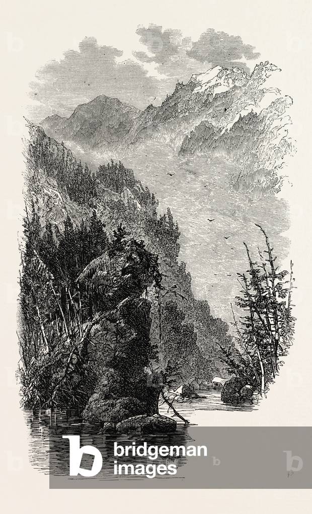 Bild von Gravur "Die Alleghany Berge" 1870