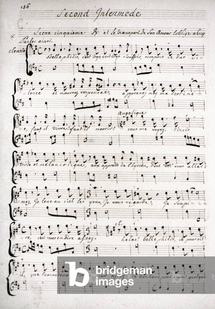 "Partitura musicale di The Imaginary Invalid" 1673, b/w