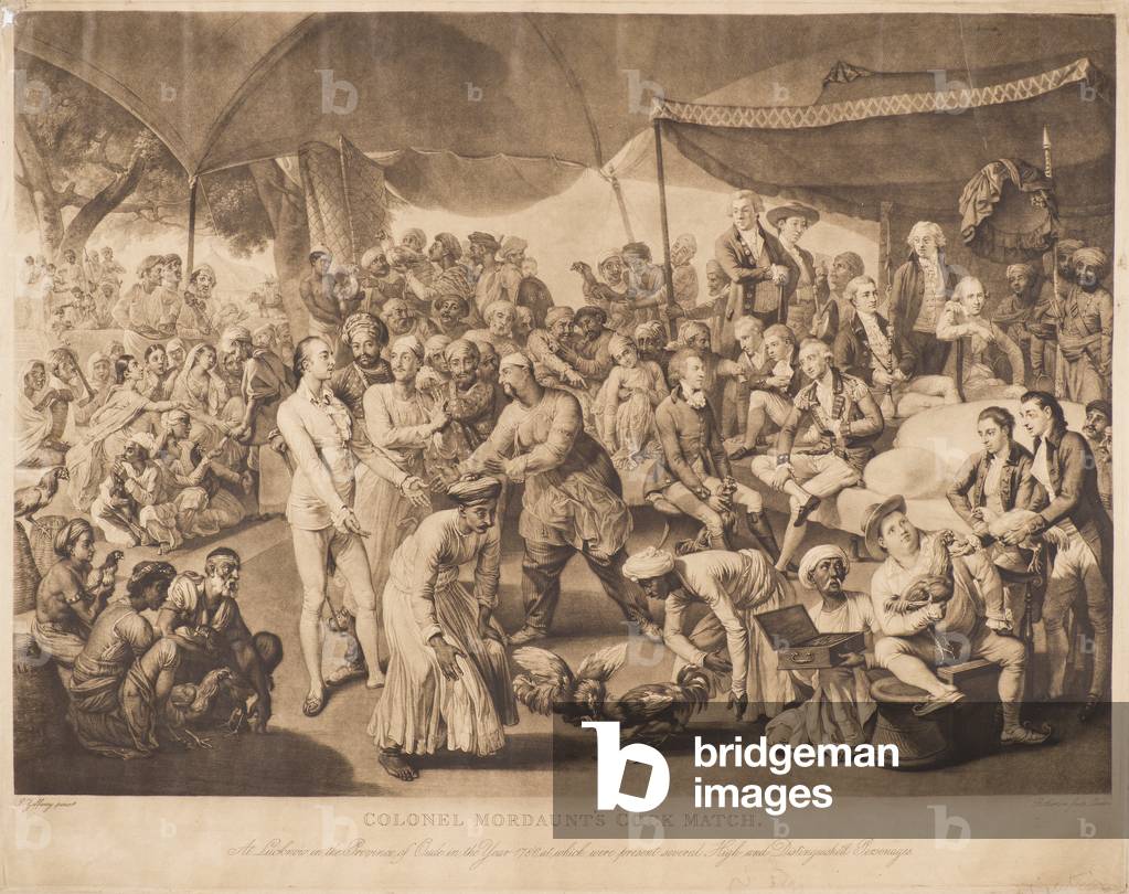 Colonel Mordaunt's Cock Match, 1794 (mezzotint)