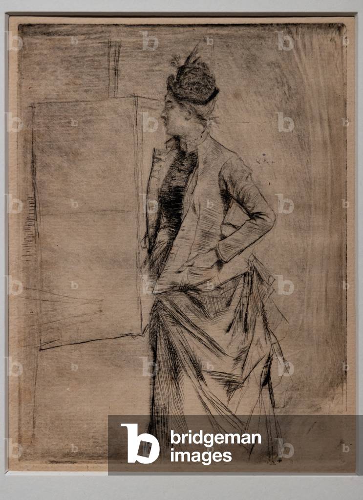 Bildnis einer stehenden jungen Frau im Profil (The Visit), 1880-85 (Kaltnadelradierung auf Papier)