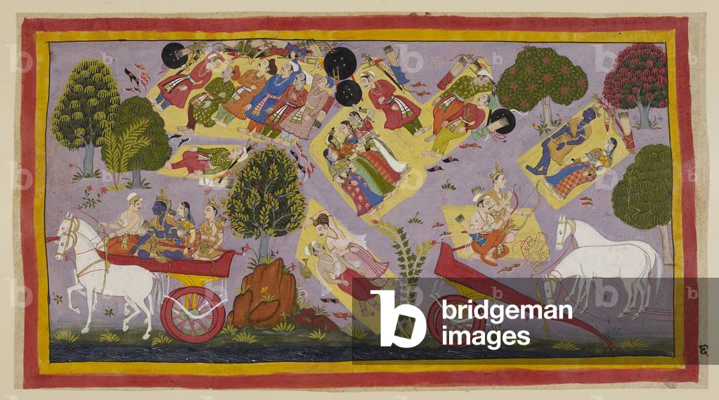 Esiliati ingannano i cittadini con false tracce e si dirigono verso la foresta, 1653 (miniatura)