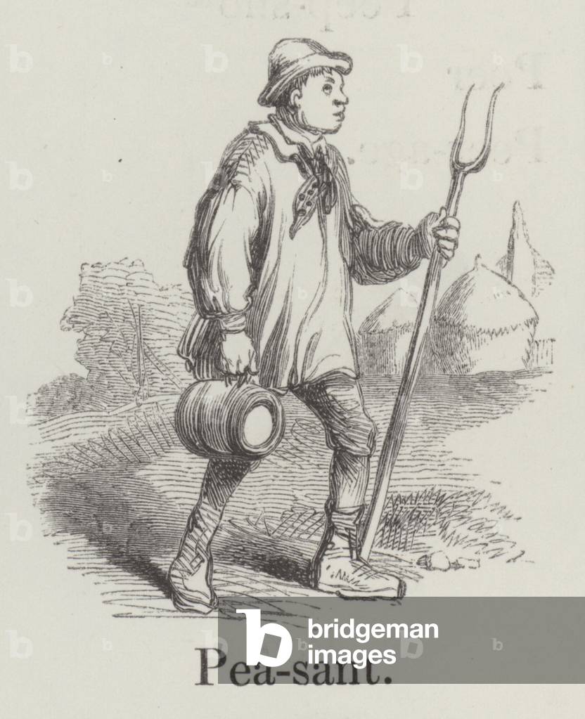 Peasant (engraving) by English Artist, b/w