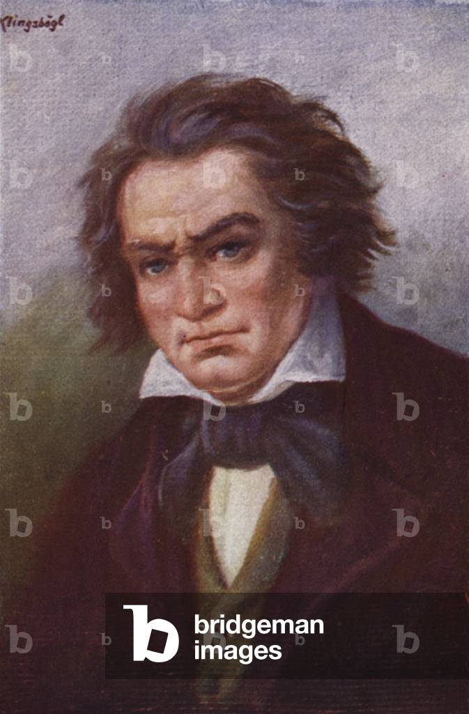 Beethoven (colour litho) by Rudolf Klingsbogl