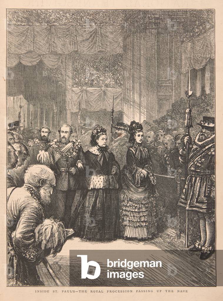 Image de Estampe représentant La reine Victoria à la cathédrale Saint-Paul 1872 par Unknown Artist