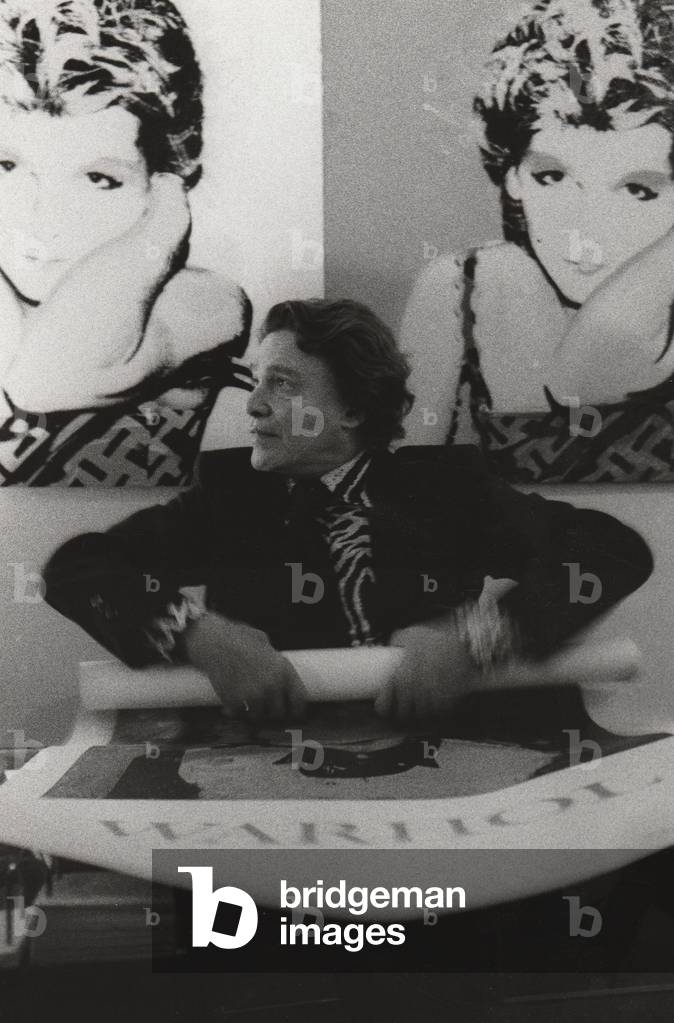 Alexander Iolas, Andy Warhol Vernissage, Galleria Iolas, Milan, Italy, 1974 (b/w photo)