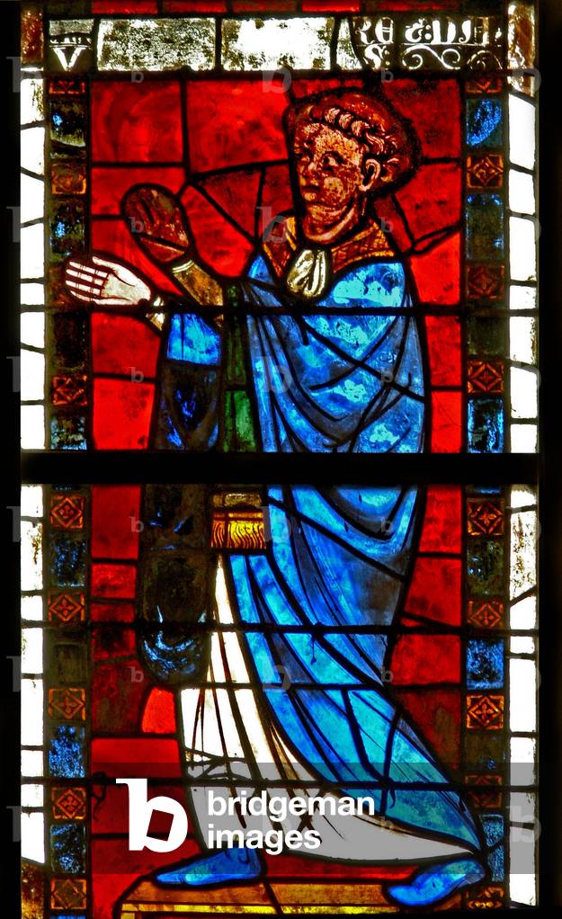 Window w8 depicting a donor (stained glass) by French Artist