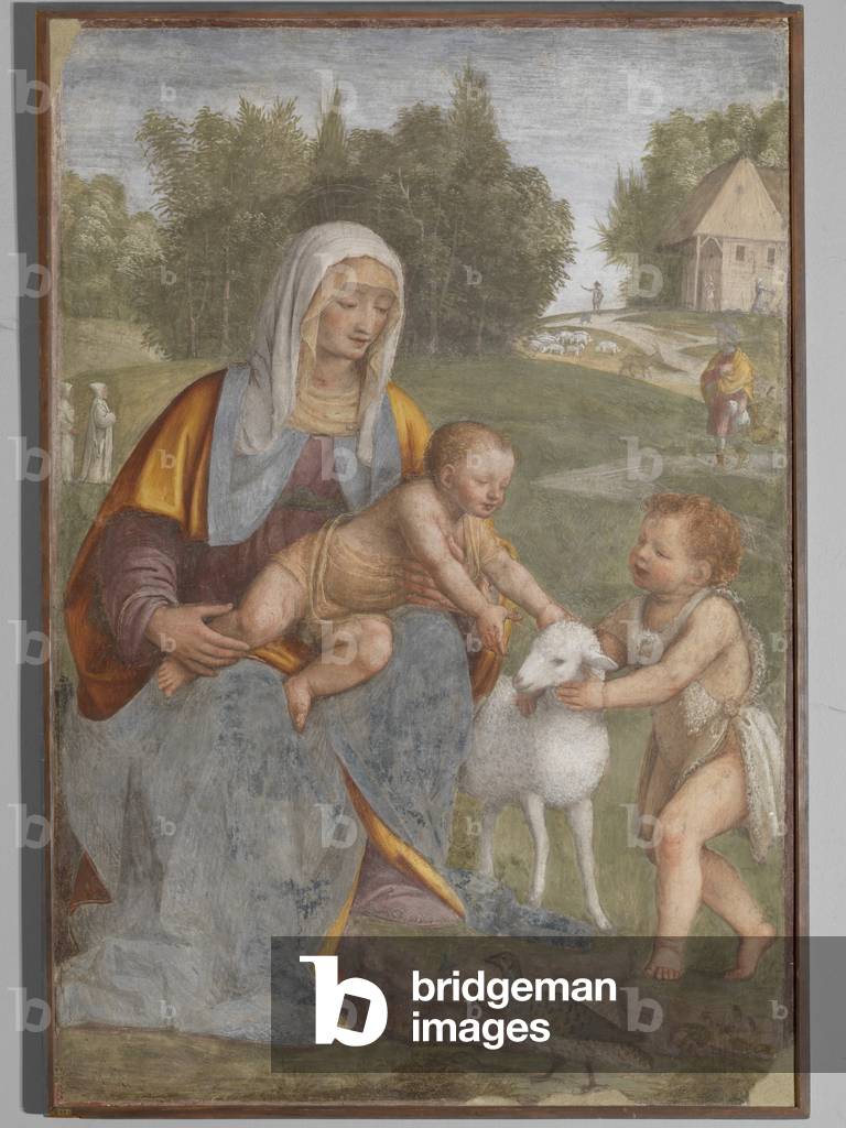 Image of Madonna with Child and Young John the Baptist (fresco) by ...
