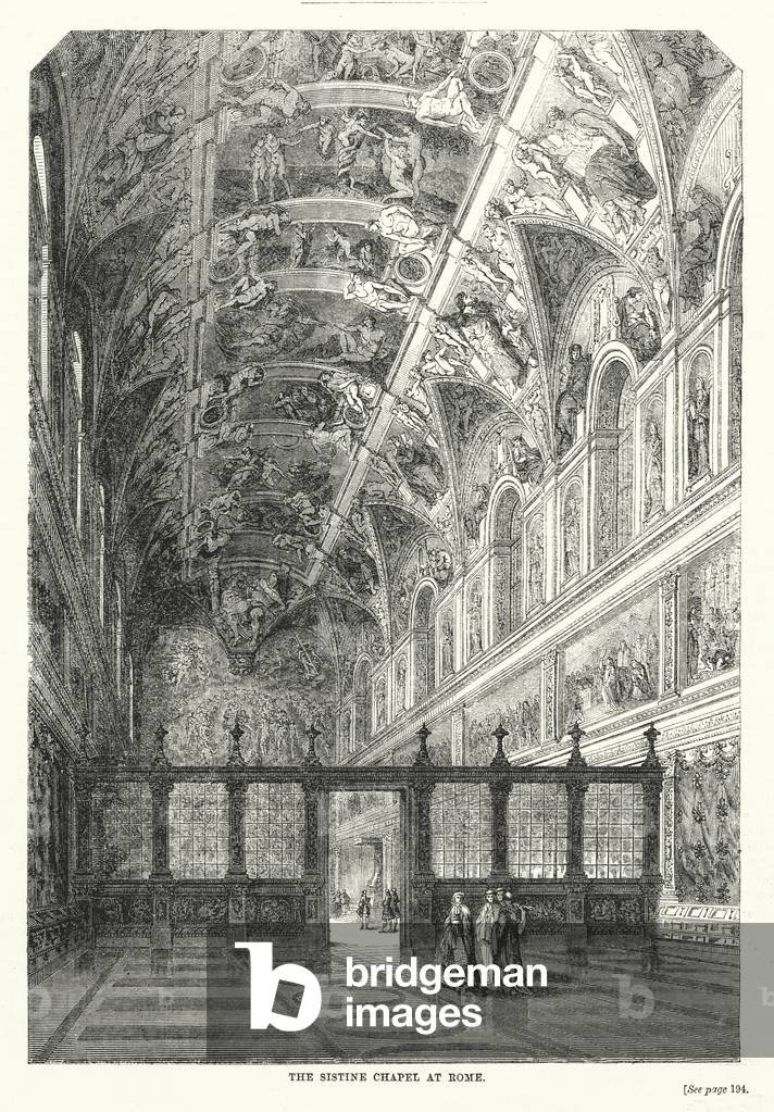 Immagine di Incisione "La Cappella Sistina a Roma (incisione)" 1801 di English School