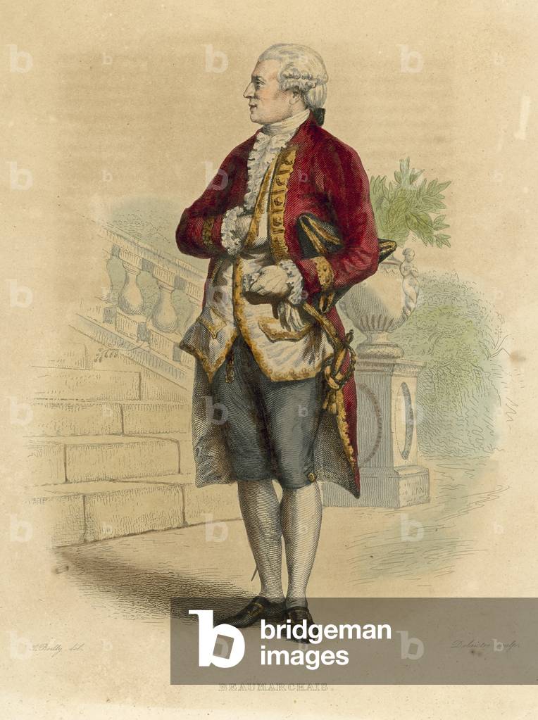 Beaumarchais (incisione colorata)