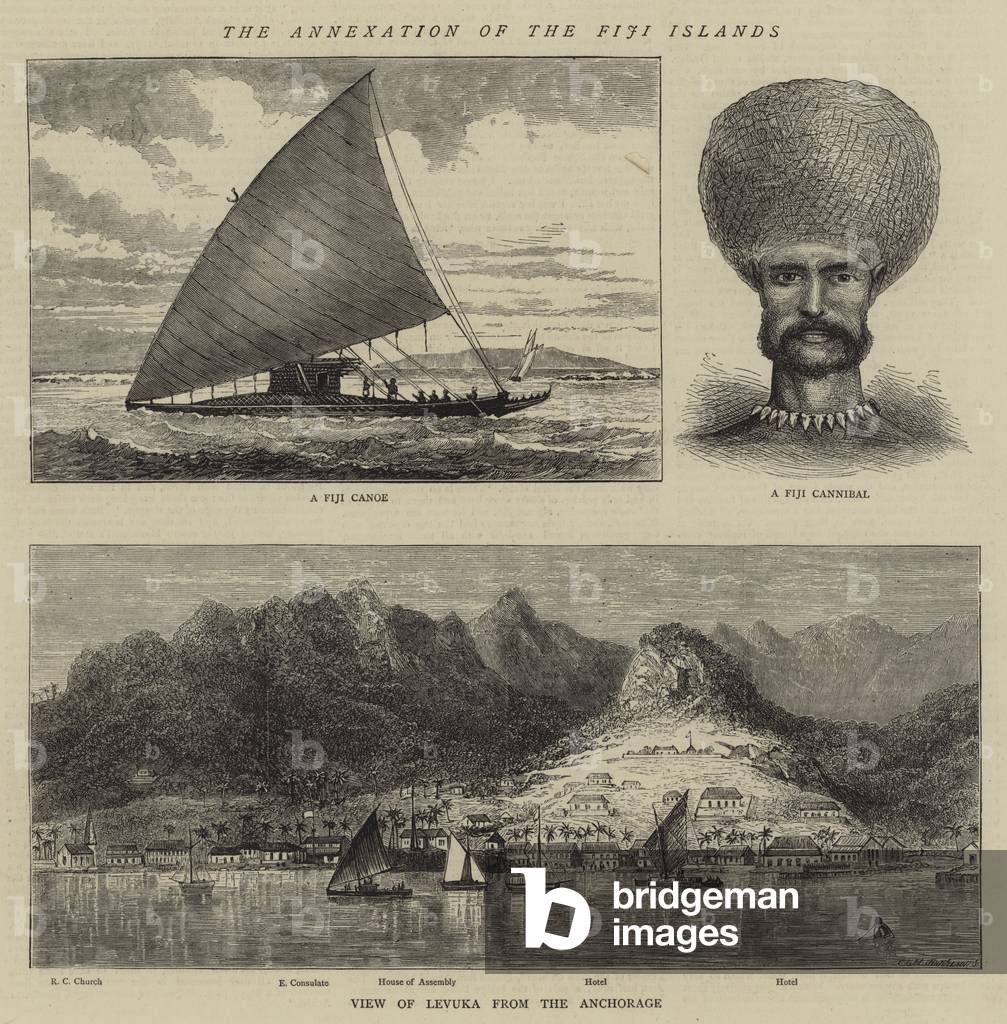 Fiji Colonisation Image of The Annexation of the Fiji Islands (engraving) by English ...