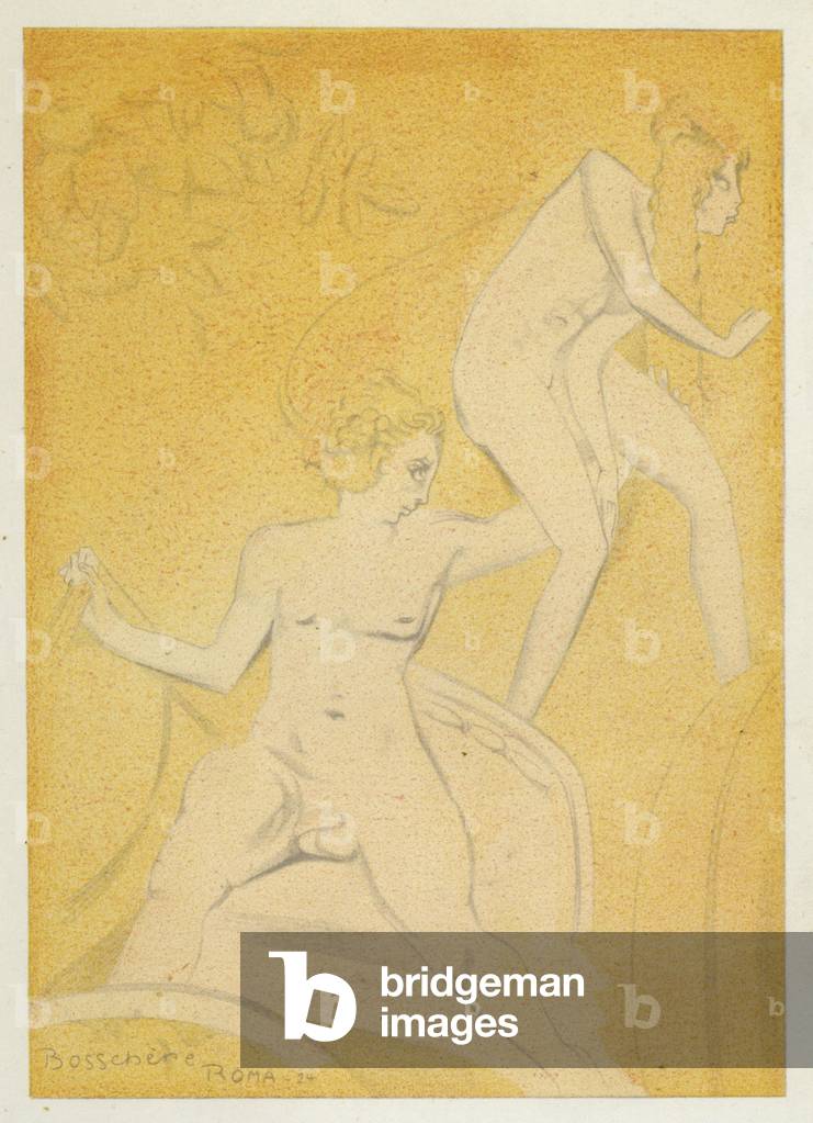 Die Liebesbücher von Ovid: Wenn Bacchus sie in seinem Wagen wegtrug (Farbe litho)