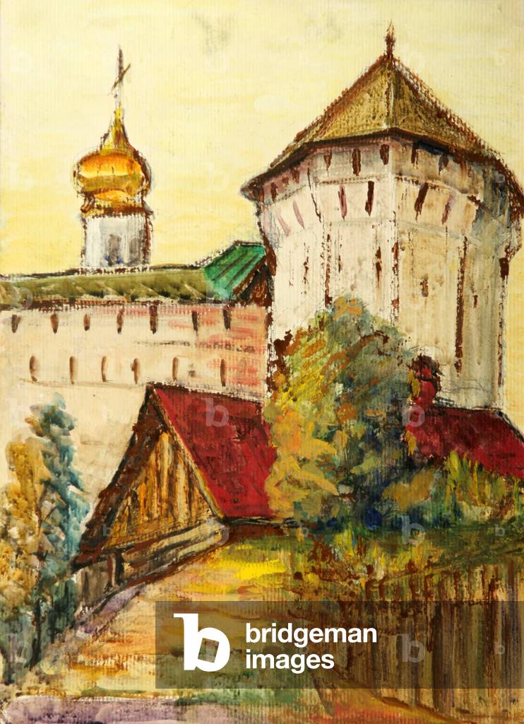 Città di Suzdal, 1969 (tempera su cartoncino)