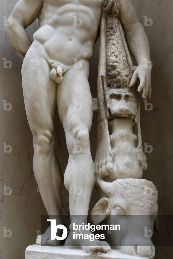 Museo del Louvre, Parigi, Francia. Ercole, marmo, II secolo. Dettaglio