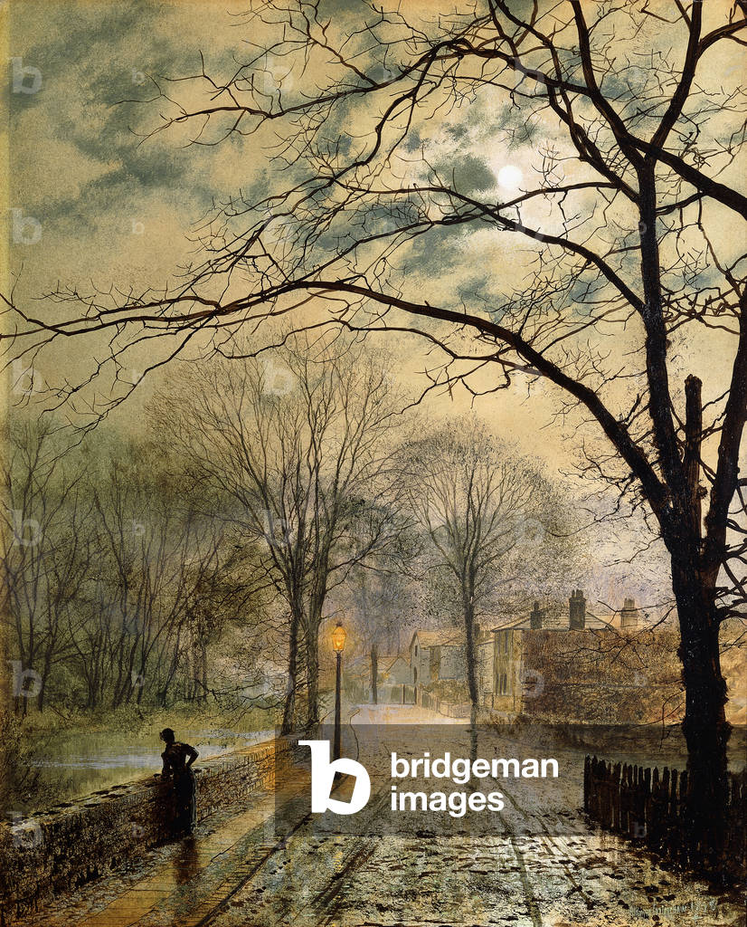 Image de Peinture représentant Une promenade au clair de lune, 1878 par John Atkinson Grimshaw