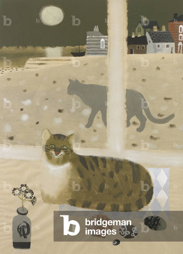 Katzen am Meer, 1983 (Gouache auf Papier)
