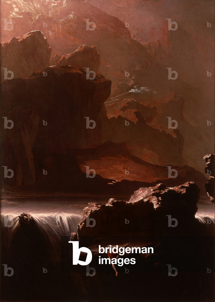 Bild von Gemälde "Sadak auf der Suche nach dem wasser von oblivion", 1812 von John Martin, b/w