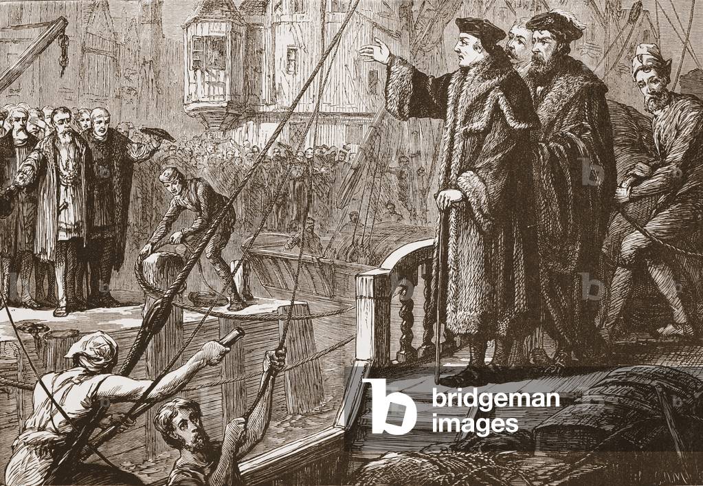"la partenza di Erasmus da Basilea" di English School, b/w